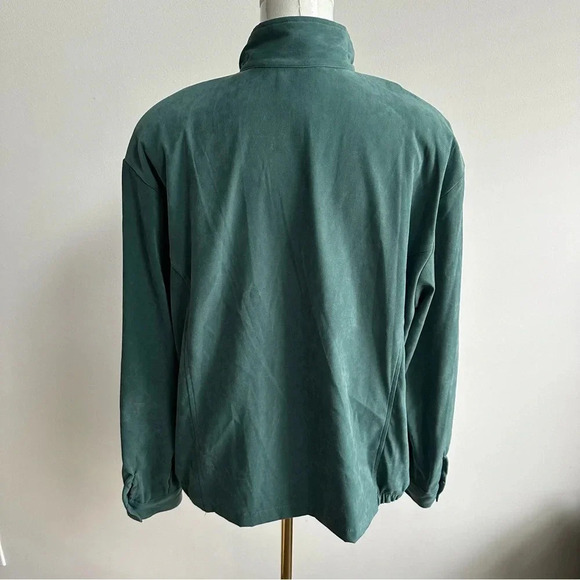 Vintage Y2K Muted Earthy Green Casual‎ Full Zip Casual Bomber Shacket Jacket L - Picture 2 of 12